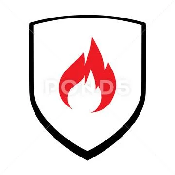 Fire Resistant Icon Symbol Illustration On Stock Vector (Royalty