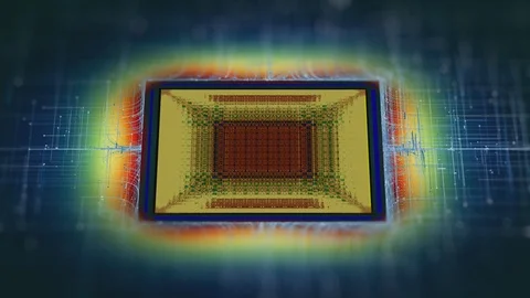 Heat Out put of CPU | Computer Chip | Circuit Board - Technology Stock Footage 102087530