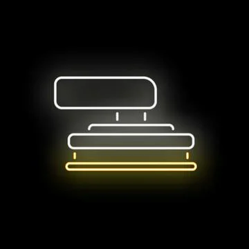 Heat press machine neon glowing outline icon イラスト素材