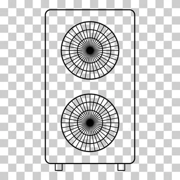 Heat pump air source icon, cooling electric system machine, cool web vector i 스톡 일러스트