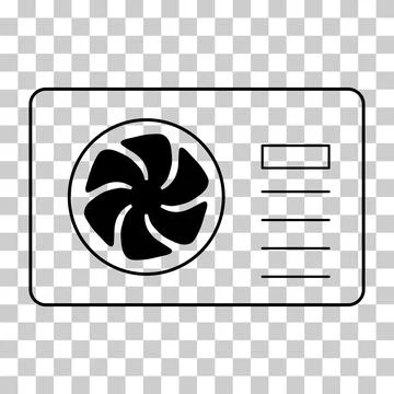 Heat pump air source icon, cooling electric system machine, cool web vector i 스톡 일러스트