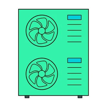 Heat pump air source icon, cooling electric system machine, cool web vector i 스톡 일러스트
