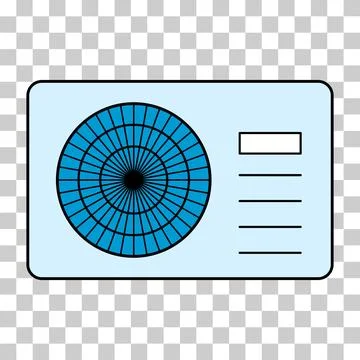 Heat pump air source icon, cooling electric system machine, cool web vector i Stock Illustration