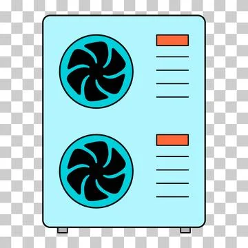 Heat pump air source icon, cooling electric system machine, cool web vector i 스톡 일러스트