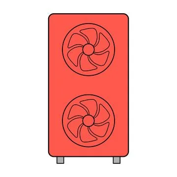 Heat pump air source icon, cooling electric system machine, cool web vector i Stock-Illustration