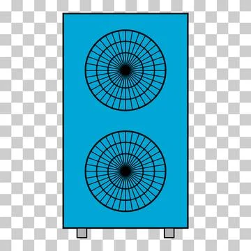 Heat pump air source icon, cooling electric system machine, cool web vector i Stock Illustration