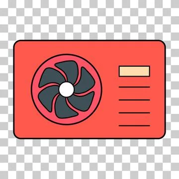 Heat pump air source icon, cooling electric system machine, cool web vector i イラスト素材