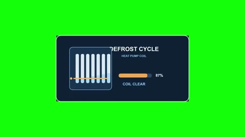 Heat Pump Defrost Cycle Status Green Screen Overlay Video stock 343706991