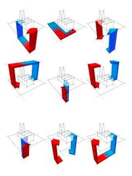 Heat pump diagrams Stock Illustration