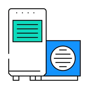 Heat pump energy efficient icon color illustration Stock Illustration