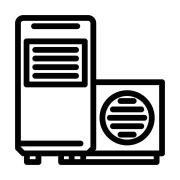 Heat pump energy efficient line icon vector illustration Illustrazione stock