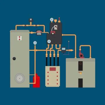 Heat pump, heating system Stock Illustration