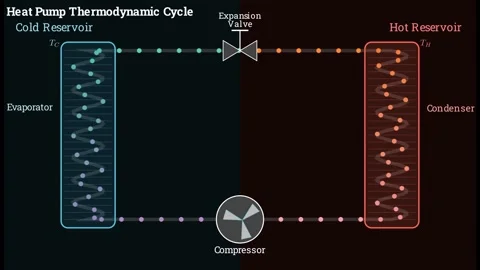 Heat Pump Thermodynamic Cycle ( Schematic Representation) Stock-Footage 336565587