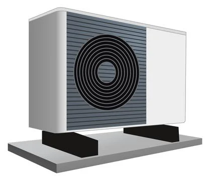 Heat pump vector illustration isolated on white background Stock Illustration