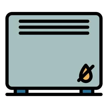 Heat radiator icon vector flat 스톡 일러스트