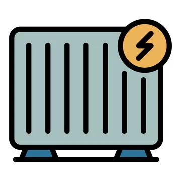Heat radiator icon vector flat 스톡 일러스트