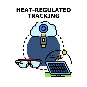 Heat regulated tracking system with smart devices Stock Illustration