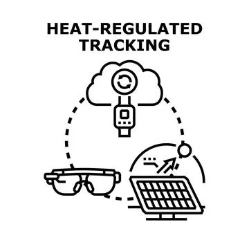 Heat regulated tracking system with smart devices Illustrazione stock