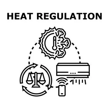Heat regulation control system balancing temperature and climate Stock Illustration
