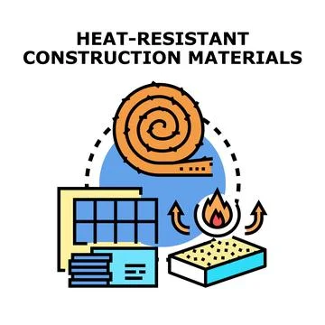 Heat resistant construction materials for building insulation Stock Illustration