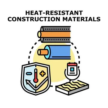 Heat resistant construction materials engineering and technology Stock Illustration
