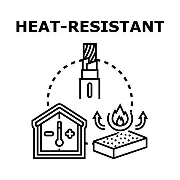 Heat resistant material and thermal insulation concept 스톡 일러스트