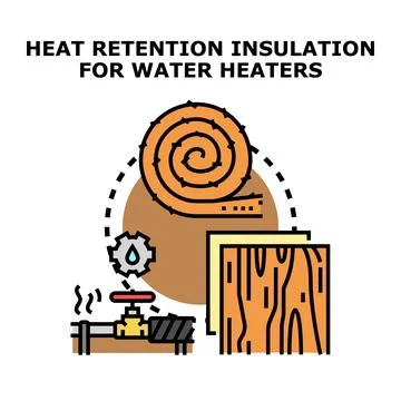Heat retention insulation saving energy for water heaters Stock Illustration