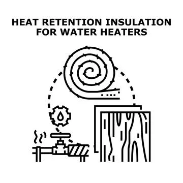 Heat retention insulation saving energy for water heaters Illustrazione stock