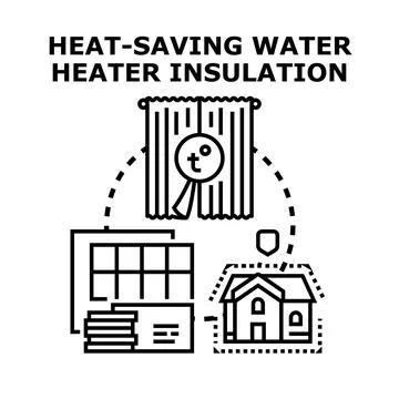 Heat saving water heater insulation concept vector Illustrazione stock