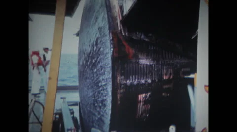 Heat shield of spacecraft on deck Stock Footage