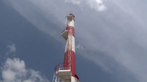 Heat station chimney Stock-Footage 37164895