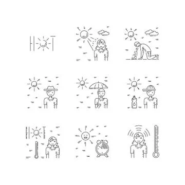 Heat stroke vector Stock Illustration