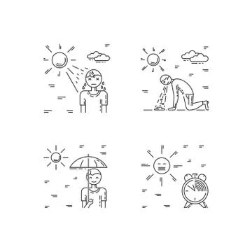Heat stroke vector Stock Illustration