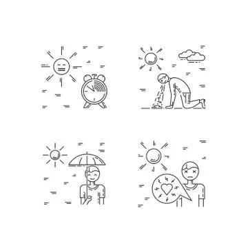 Heat stroke vector Stock Illustration