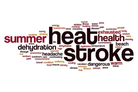 Heat stroke word cloud Stock Illustration