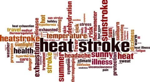 Heat stroke word cloud Stock Illustration