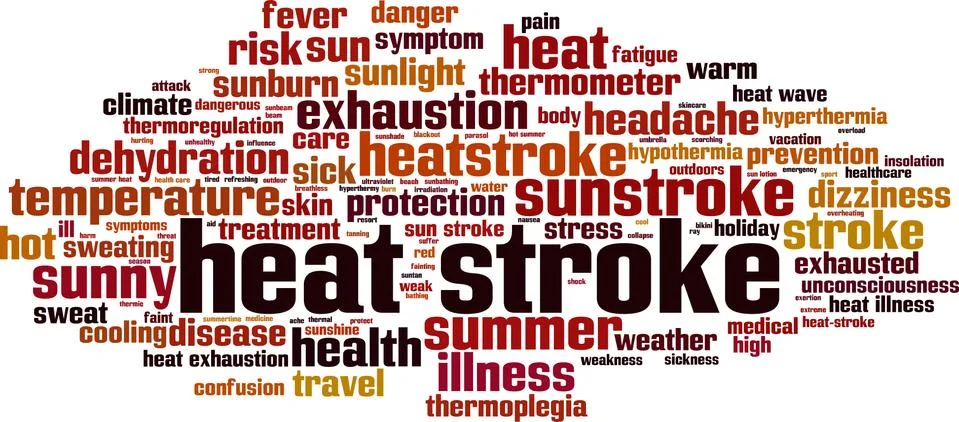 Heat stroke word cloud Stock Illustration