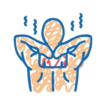 Heat therapy icon doodle illustration Stock Illustration