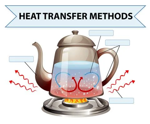 Heat transfer methods worksheet Stock Illustration
