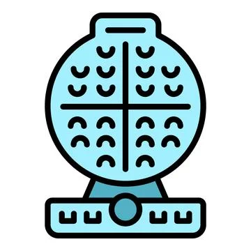 Heat waffle maker icon vector flat Stock Illustration