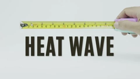 Heat wave text or word and tape measure on a white background Stock Footage 302073693