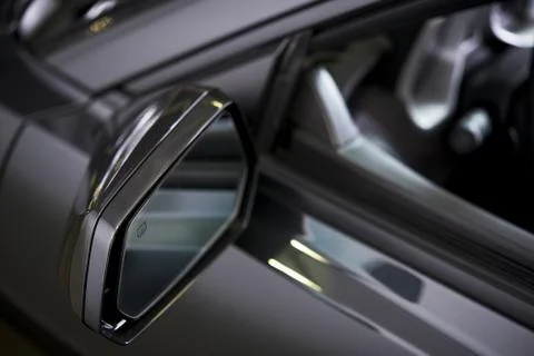 Heated Car Mirrow. Driver Side Modern Vehicle Outside Mirrow 写真素材