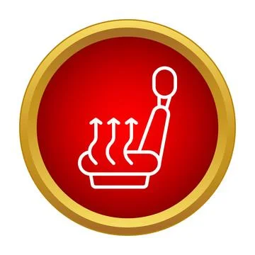 Heated car seat button icon for automotive comfort Illustrazione stock