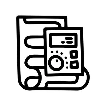 Heated floor kit line vector doodle simple icon Stock Illustration