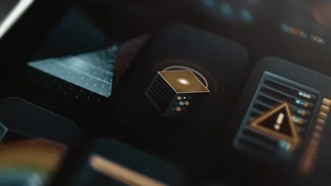 Heated server module beside alert panel Stock Footage 345495810