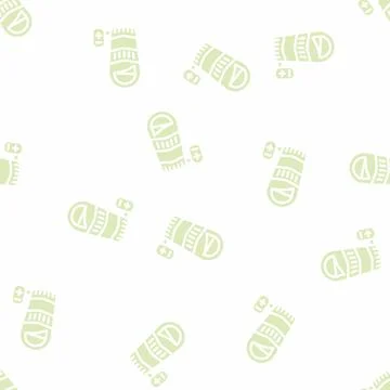 Heated sleeping bag glyph vector seamless pattern Illustrazione stock
