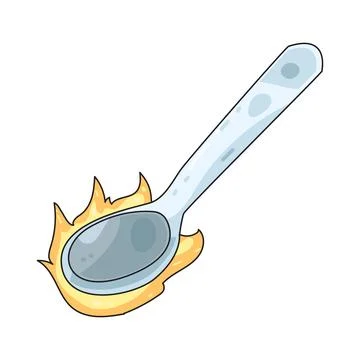 Heated Spoon illustration Stock Illustration