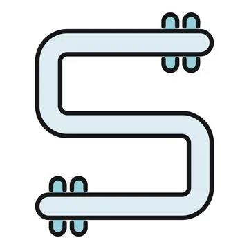 Heated towel rail icon drying bathroom accessory Stock Illustration