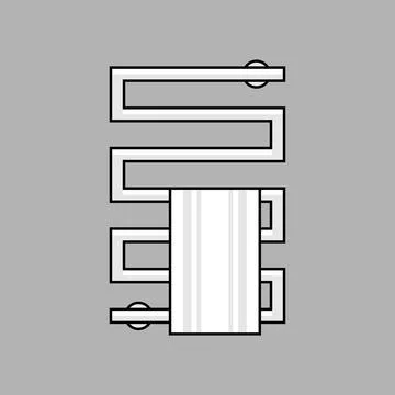 Heated towel rail Stock Illustration