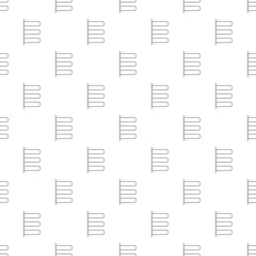 Heated towel rail pattern repeating bathroom accessory background Stock Illustration